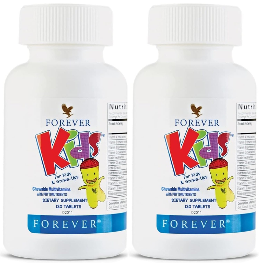 Forever Living - Kinderen Kauwbare Multivitamine - Druivensmaak voor gezonde groei en ontwikkeling - Geen kunstmatige smaken - 120 tabletten (verpakking van 2)