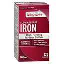 Walgreens Iron Slow Release High Potency Ferrous Sulfate 45mg, Tabletten, 120ea