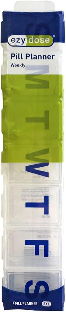EZY DOSE Weekly (7 dagen) Pillen Organisator, Vitamine Case en Medicine Box, Clear Lids, 2X-Large