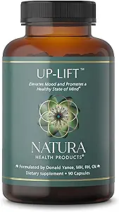 Natura Health Products Up-Lift Supplement - Encourages Positive Mood and Mental Outlook- Featuring Ashwagandha, St. John's Wart, Vitamins B6 & B12, L-tryptophan, Folate, L-tyrosine (90 Capsules)