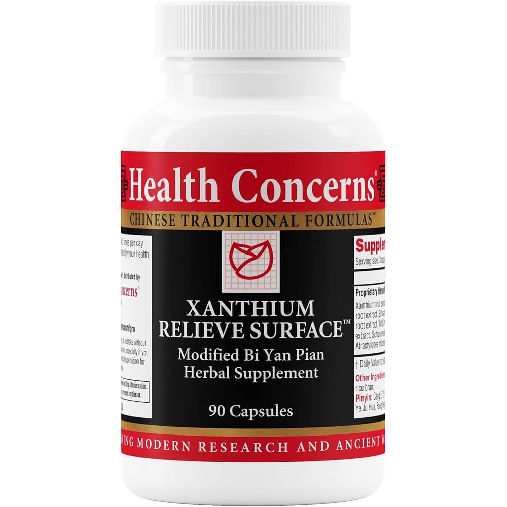 Health Concerns Xanthium Relieve Surface - Allergen Support Supplement - Phlegm, Sinus Allergy, Nasal Congestion & Skin Rash Support - Traditional Chinese Formula - 90 Capsules