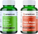 AGE INFINITE Wellness Bundle - Sea Moss Advanced 1250mg, Capsules de vinaigre de cidre de pomme 1950mg - Fabriqué aux États-Unis