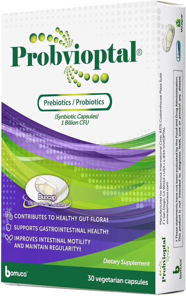 Probvioptal, 30 Capsules, Probiotica & Prebiotica, Duocap, 1 miljard CFU, Glutenvrij