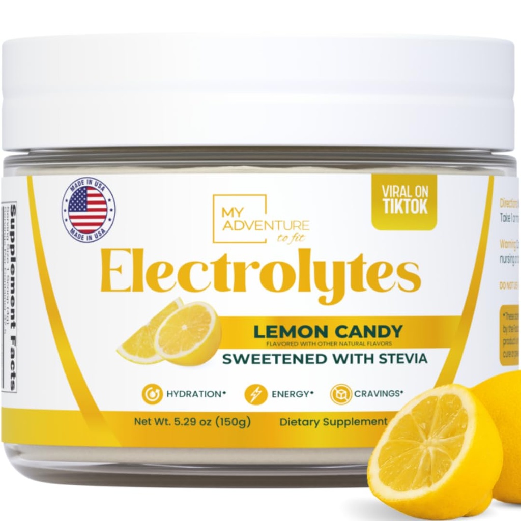 Sucre Zéro - Poudre d'électrolytes au citron - Hydratation rafraîchissante - Énergie sans caféine avec tous les ingrédients naturels - Vegan, Keto & Paleo - Mélange de poudre d'électrolytes sans sucre - 37 portions