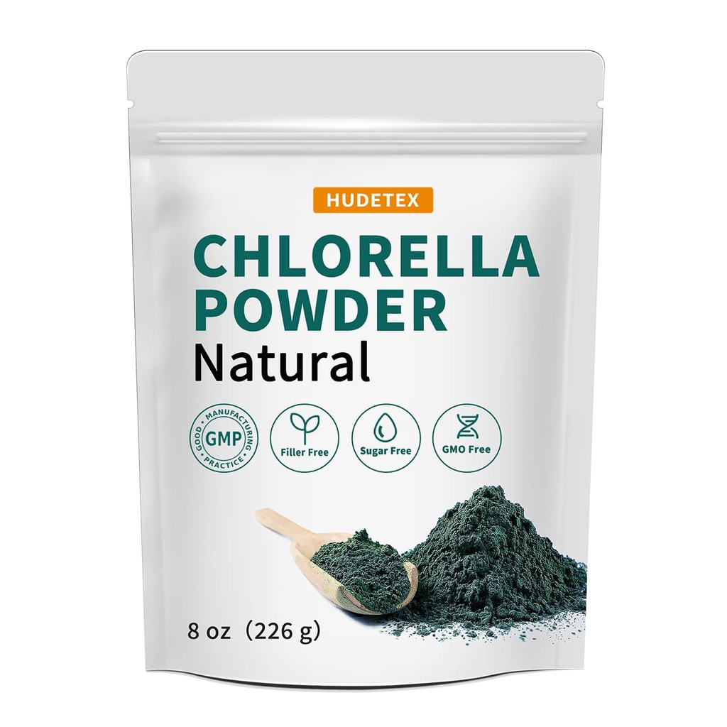 Chlorella Powder Natural- Chlorofyl Poeder, Ondersteunt Immune System & Liver Function, Houd Jeugd, Vegan, Rijk aan Vegan Proteïne en Vitaminen, 8 oz.