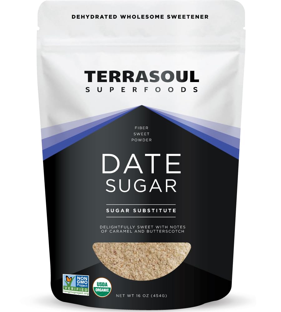 Terrasoul Superfoods Biologische Date Sugar, 1 Lb - Low Glycemische