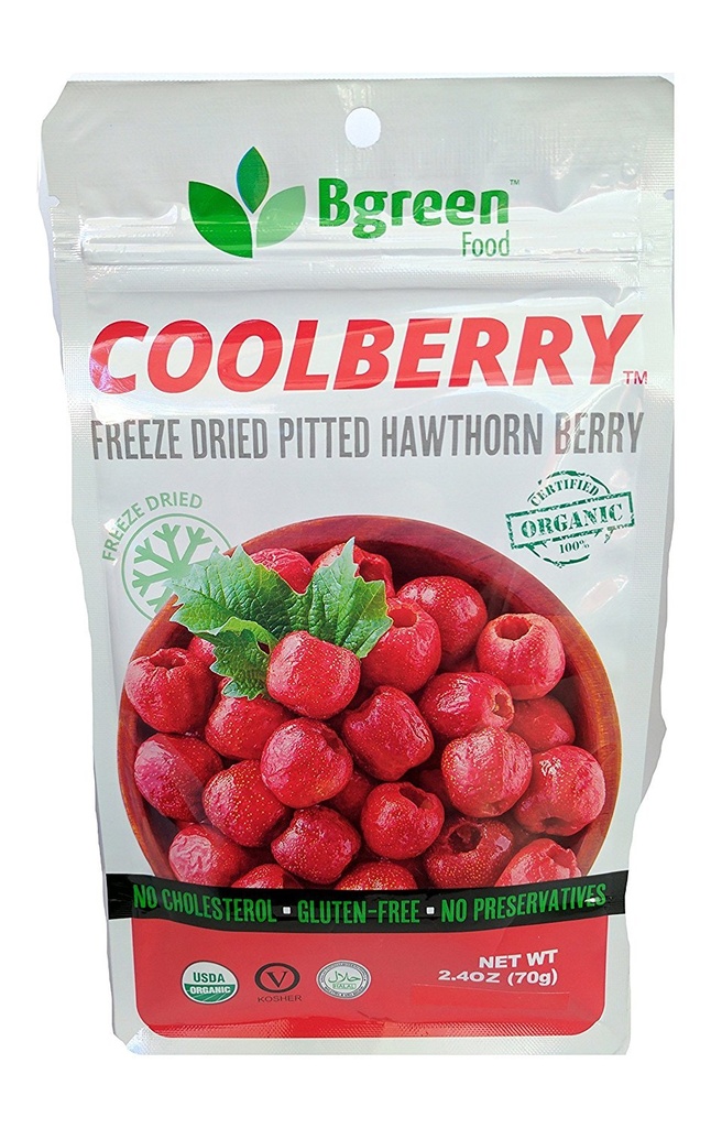 Bgreen- Biologische Freeze Gedroogde Hawthorn Berry, USDA Biologische, Thee Infusie, Smoothie, Superfood