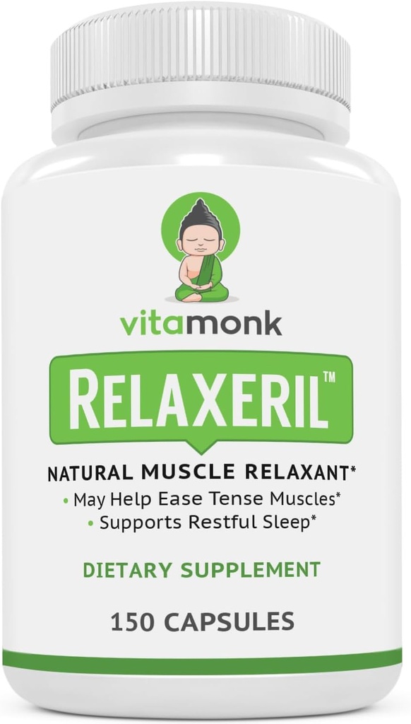 VitaMonk RelaxerilTM Relaxeur musculaire tout naturel - Supplément Relaxeur musculaire - Formule de relaxation musculaire complète
