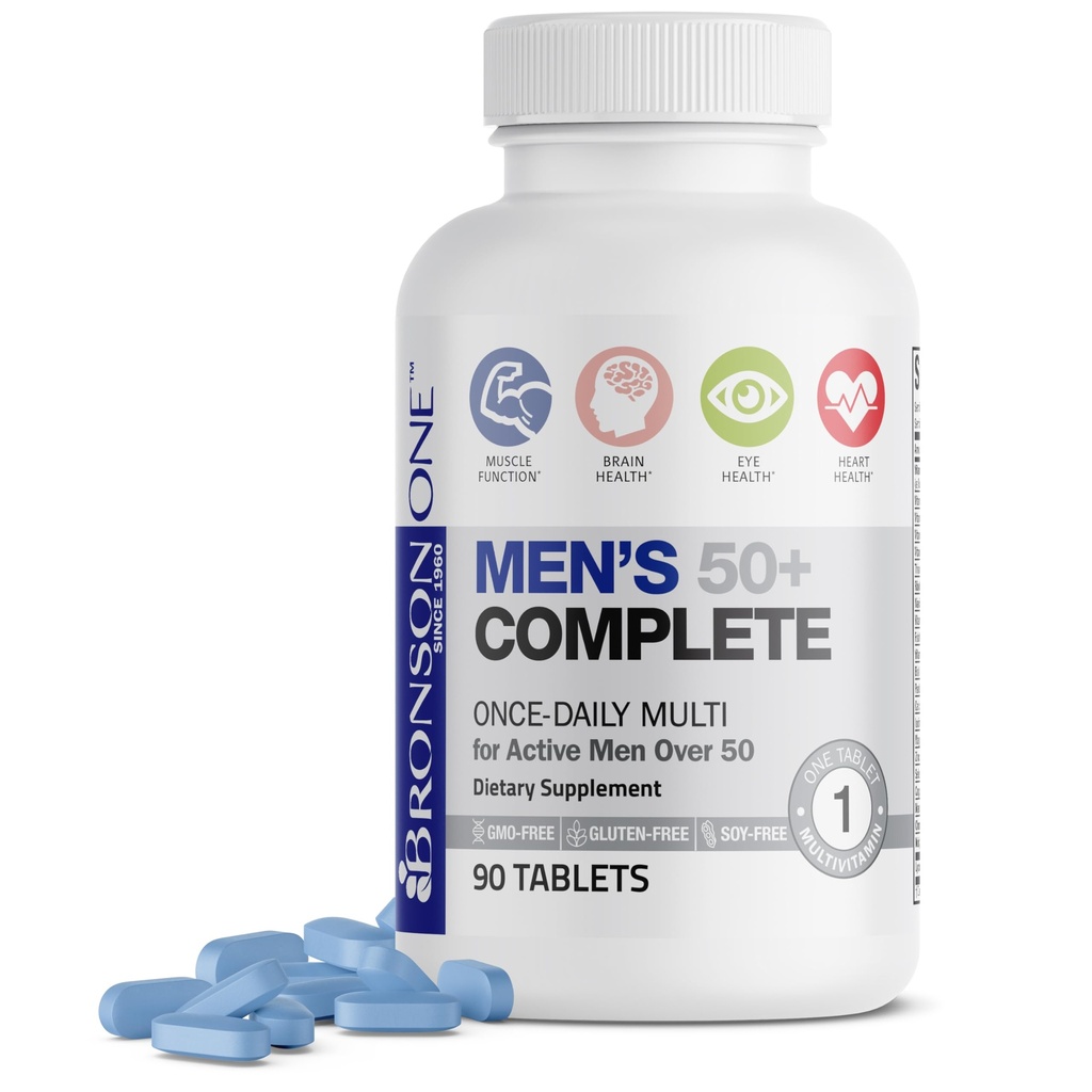 Bronson ONE Daily Mens 50+ Complete Multivitamine Multimineral, 90 tabletten