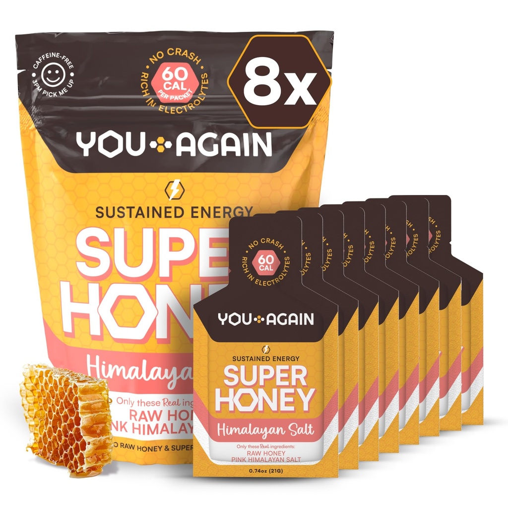 You Again Super Honey Clean Energy Gel, Honey & Himalaya Zout 