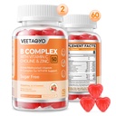 B Complex 50 Gummies , Gemethyleerd B Complex met vitamine C,Choline & Zink - Active Methylated B-Complex for Energy, Gemethyleerd Ondersteuning - Alle B Vitaminen - B1,B2,B3,B5,B6,B7,B9,B12 - Suikervrij,120 Tel.