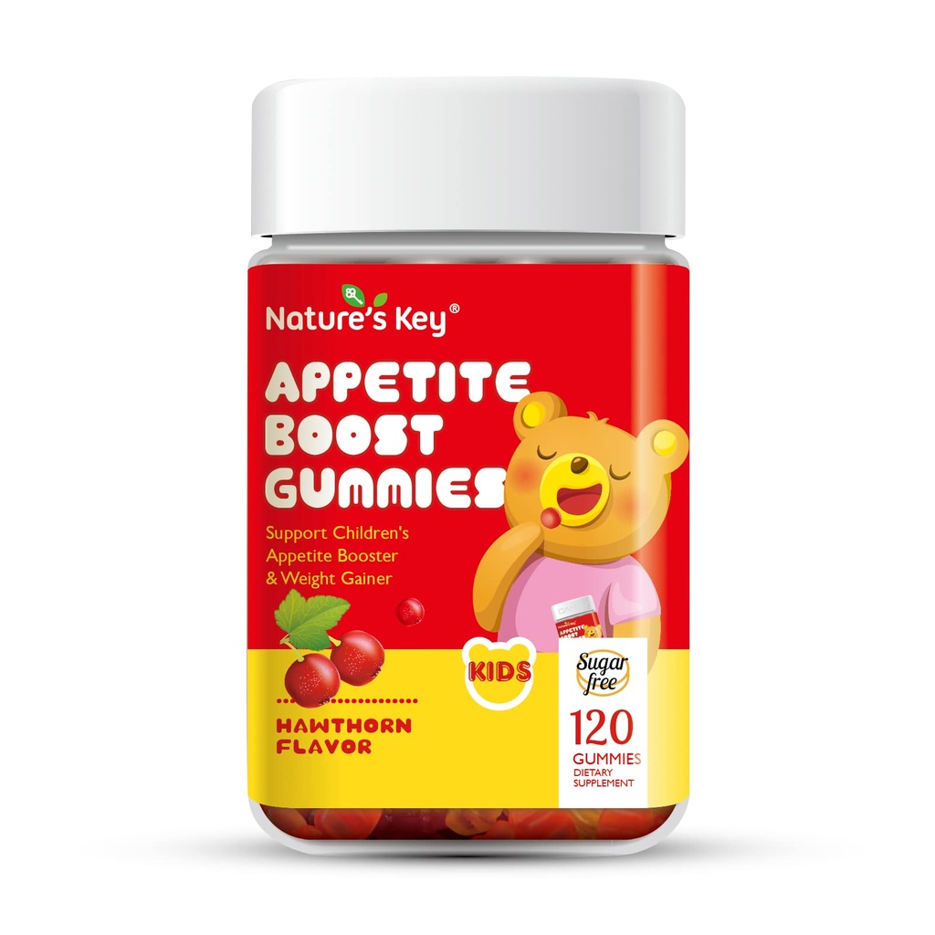 Nature's Key Appetite Booster Gummies - voor kinderen om meer te eten, Ondersteuning Appetite Stimulant en Gewicht Gainer - Hawthorn Flavor (120 Telling, Pack of 1)