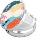 Nipichsha Pill Box, kleine pil geval voor portemonnee & Pocket, schattig reizen geneeskunde Organisator, draagbare geneeskunde container houder om vitamines te houden, medicijnen, visolie & supplement, A04-art stijl patroon