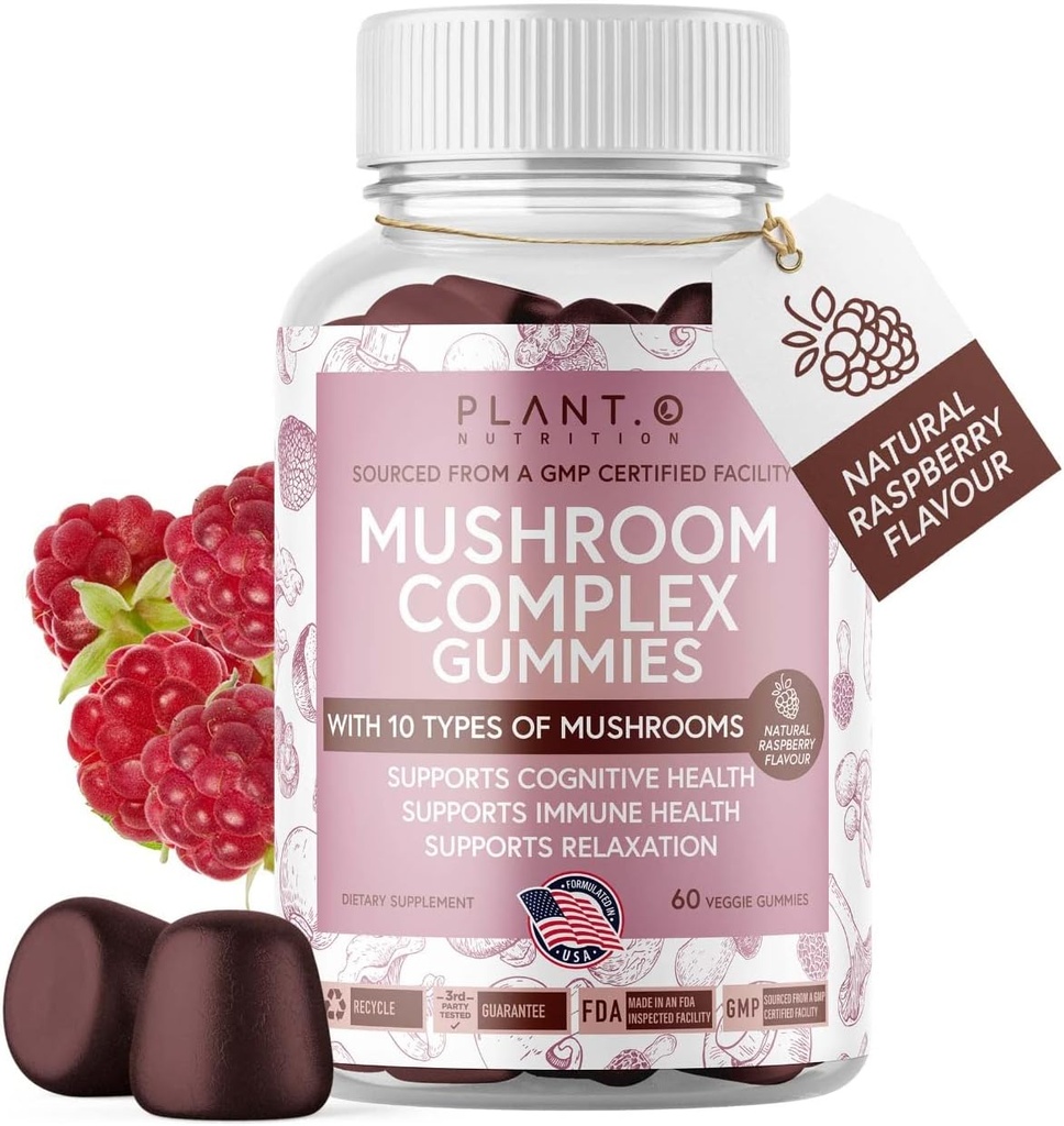 Paddestoel Gummies Premium Supplement [10 Paddestoel Complex Extract] Heerlijke & Fast acting Lion