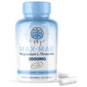 Max-Mag Magnesium L-Threonate Supplement - 105 Capsules Made in USA- Magtein 2000mg Complex met vitamine D3 en K2 voor slaap, Mood & Brain Magnesium L Threonate Capsules Voeding door MaxLife Naturals