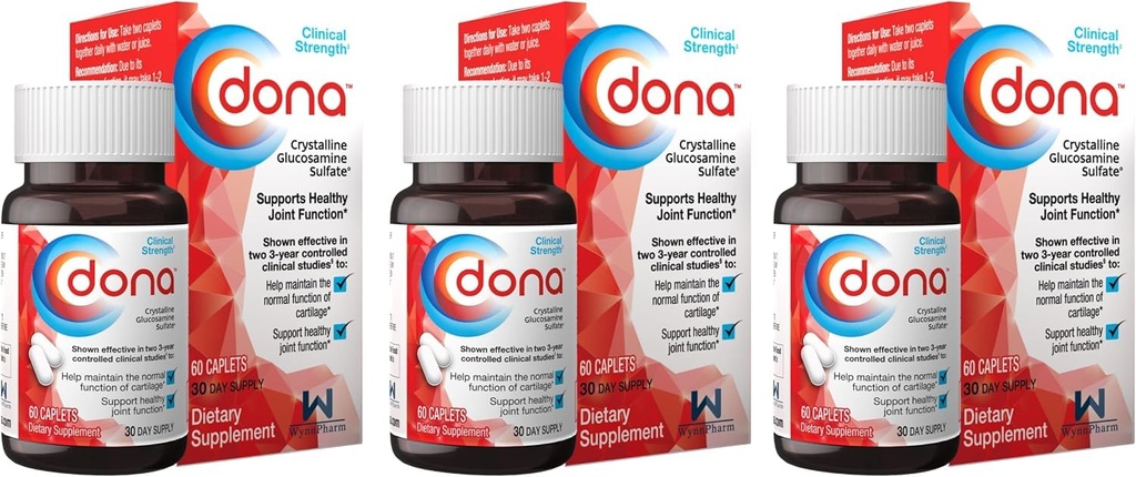 Dona Crystalline Glucosaminesulfaat 60 capletten (3 verpakkingen)F