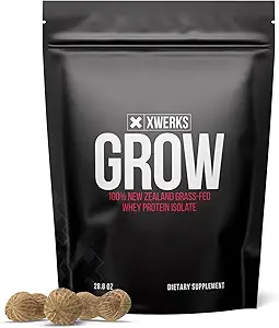 Xwerks Groei 100% Nieuw-Zeeland Gras Fed Wei Proteïne, 23g Pure Isolaat Proteïne Poeder Per Serving, Alle natuurlijke Paleo en Keto Vriendelijke, Sojavrije Gluten Gratis Gratis Gratis Gratis Digest, Pindakaas, 30 porties
