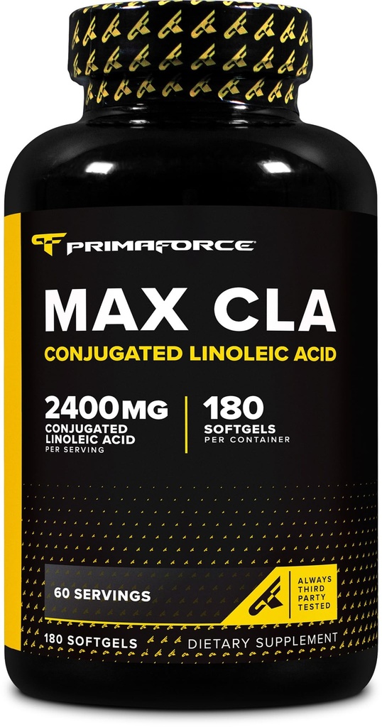 Primaforce CLA 2400 mg par portion (180 softgels) - Max CLA - pour hommes et femmes, sans stimulation, sans OGM et sans gluten