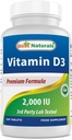 Best Naturals Vitamin D3 2000 IE (50 mcg) - 100 tabletten - 100 dagen aanbod - Helpt ondersteuning Immuungezondheid, sterke botten en tanden, & spierfunctie (100 aantal stuks)