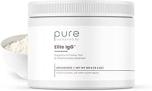 Pure Therapro Rx Elite IgG Immunoglobuline Supplément poudre, 60 portions, 1100 mg IgG, IGA & IgM Sérum dérivé Immunoglobulines, non aromatisés, gluten, laiterie et OGM Sans colostrum Alternative