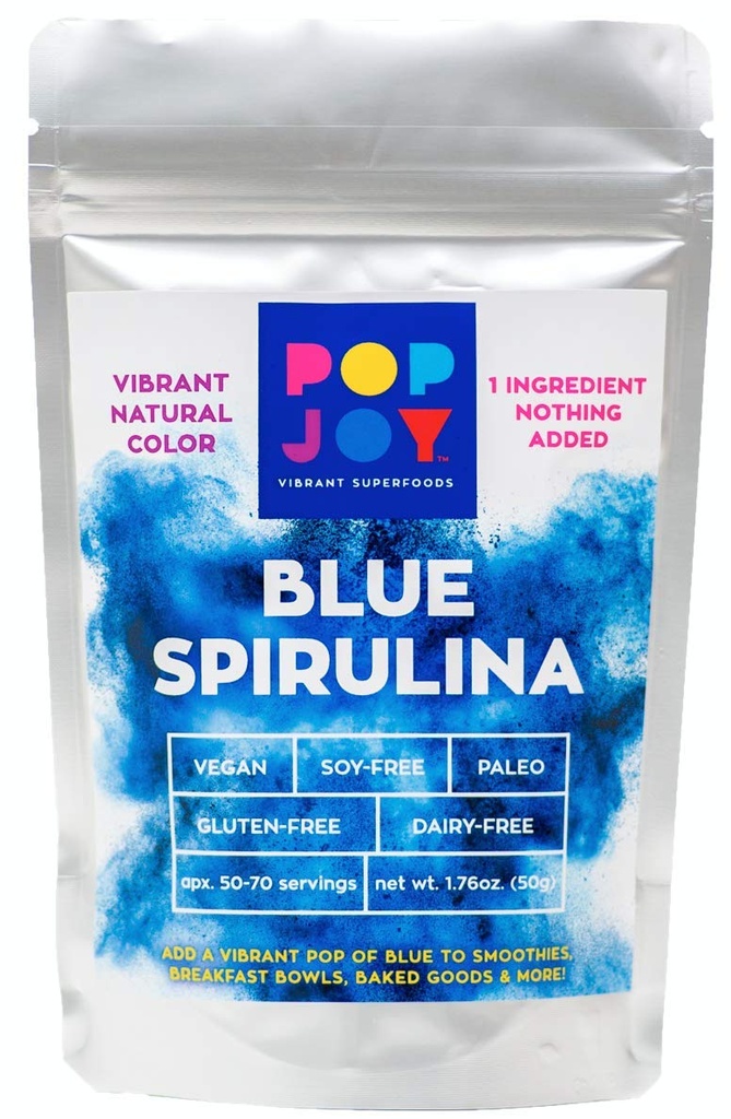 100% blauw Spirulina poeder van POPJOY - levendige SUPERFOODS