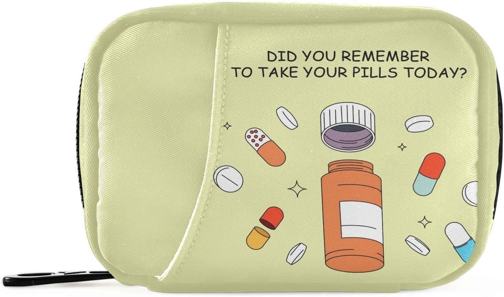 Sac à pilules Naanle 7 jours - Portable Weekly Pill Organizer avec fermeture éclair, taille compacte pour le support de supplément vitamine