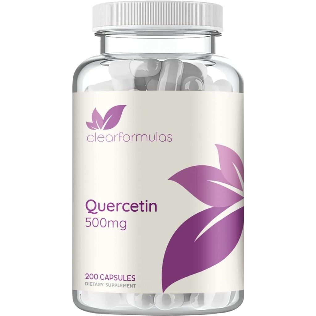 Quercetine 500 mg capsules met hoge sterkte - Quercetine Dihydraat Krachtige Flavonoïde Antioxidant en Nutraceutical voor Hart- en Immuunondersteuning - Vegan Friendly - Made in a cGMP US Lab (200 Servings)