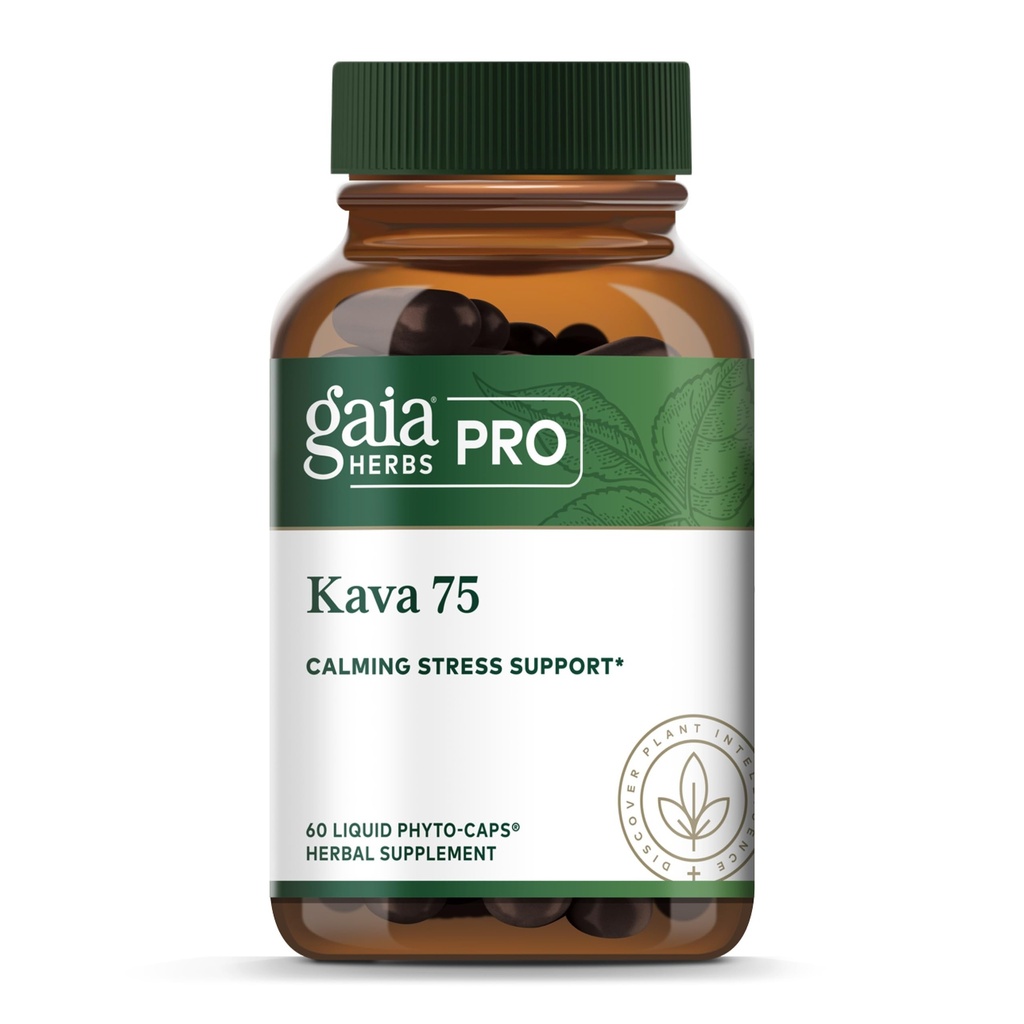 Gaia Kruiden PRO Kava 75 - Stress Support Supplement - Aids a sense of Calm & Relaxation - 60 Liquid Phyto-Caps