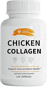 SIRUNES Chicken Collagen Capsules - Type II Collageen Nutritional Supplement for Joint, Skin & Bone Support - Non-GMO, Anti-Aging Dieetsupplementen met Hydrolyzed Collageen Peptides - 120 Capsules