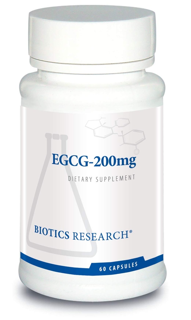 Recherche en biotique EGCG 200 mg Extrait de thé vert, Camellia sinensis, 50% EGCG, Polyphénols, Soutien cardiovasculaire, Neuroprotection, Fonction immunitaire saine, Maintenir un métabolisme sain, 60 Capsules