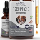 Zink voor honden - Honden Zink Supplement - Helpt bij het ondersteunen van gezonde huid, jas, immuungezondheid en meer - Hondenzink - Hondenhuid en jas Supplement - Huid en jas Supplement voor honden - 1 fl oz - Bacon smaak