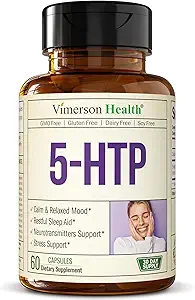 5HTP Serotonine Supplementen voor vrouwen en mannen. Slaaphulp & Occasional Stress Support - 5 HTP Plus Supplement 200 mg met Calcium voor slaap, Kalm Mood, & Neurotransmitter Ondersteuning. 60 Capsules gemaakt in VS