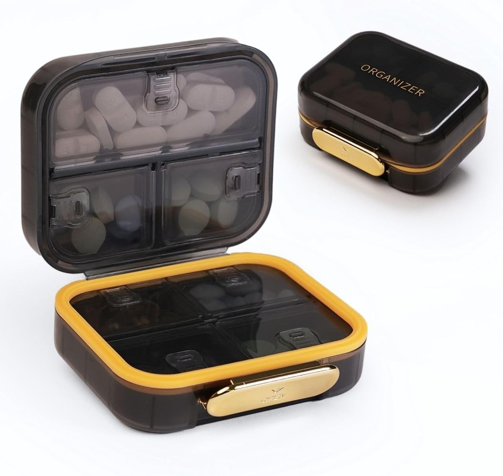 Bexeen Medicine Pillen Organisator Travel Cute Pillen Container Kleine pil Box voor Purse Mini Pillen Case Portable Vitamine houder Organisator Compact Travel Grootte Medicatie Dagelijkse Pocket Pharmacy voor Supplement