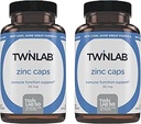Twinlab Zinc Caps - Supplément de soutien immunitaire - Picolinate et gluconate de zinc - Supplément pour la défense immunitaire, peau saine, synthèse d'ADN, métabolisme et croissance - 30mg, 100 capsules - 2 Pack