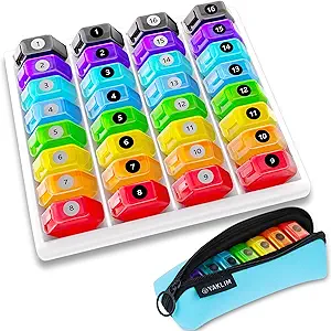 Organisateur de pilules mensuelles 1 fois par jour : 30 jours Organisateur de pilules avec étiquettes, Pill Box mensuel portable, Mois Support de pilules sac zipper portable pour vitamine, médecine, huile de poisson, suppléments