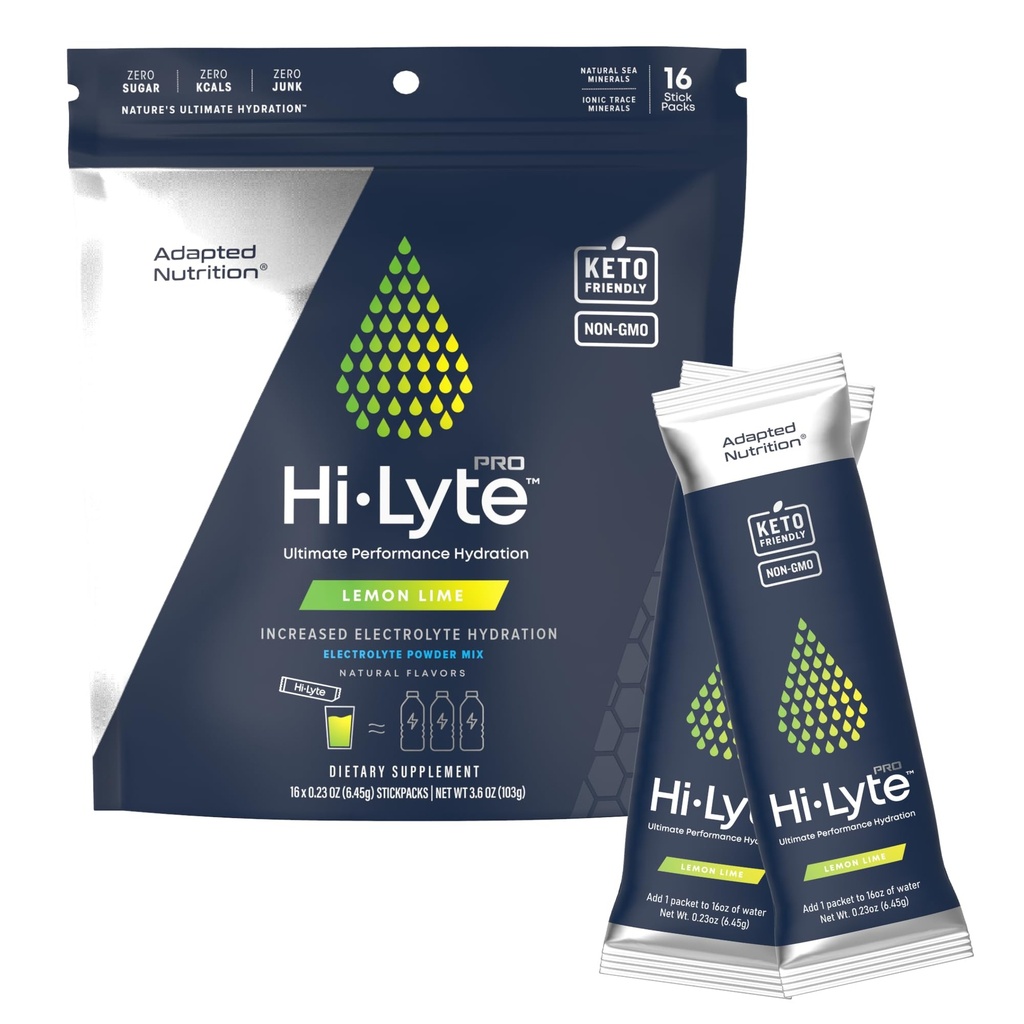 Adapted Nutrition Hi-Lyte Pro Hydration Packets - 16 Individual Drink Packets 