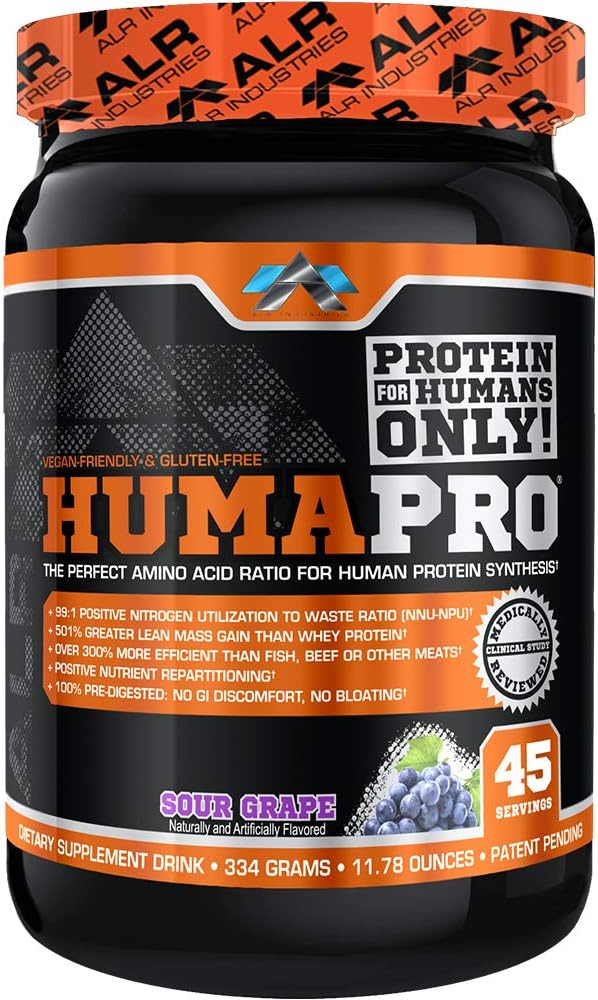 Amino Acides Matrice protéinique pour les humains : 99 % Utilisation pour le muscle maigre : végétalien, sans gluten : 334g / 45 portions (Sour Raisin)