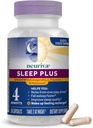 NEURIVA Sleep Plus met 4-in-1 voordelen - Klinisch getest Ashwagandha, L-Theanine & Melatonine - Verminder stress, slaap sneller vallen, verbeteren Slaapkwaliteit, Wake Up Refreshed*, 58ct Capsules