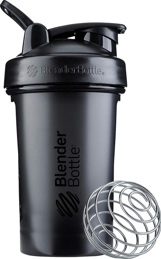 BlenderBattle Classic V2 Shaker Bottle Perfect voor eiwitshakes en pre-workout, 20-ounce, zwart