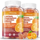 Calcium Magnesium Supplement Gummies voor volwassenen: Calcium citraat 600 mg met vitamine D3 & K2 voor vrouwen Mannen - Ondersteunt B0ne kracht, Beter Zzz, Spieren, Energie & Immune (120 Tel.)