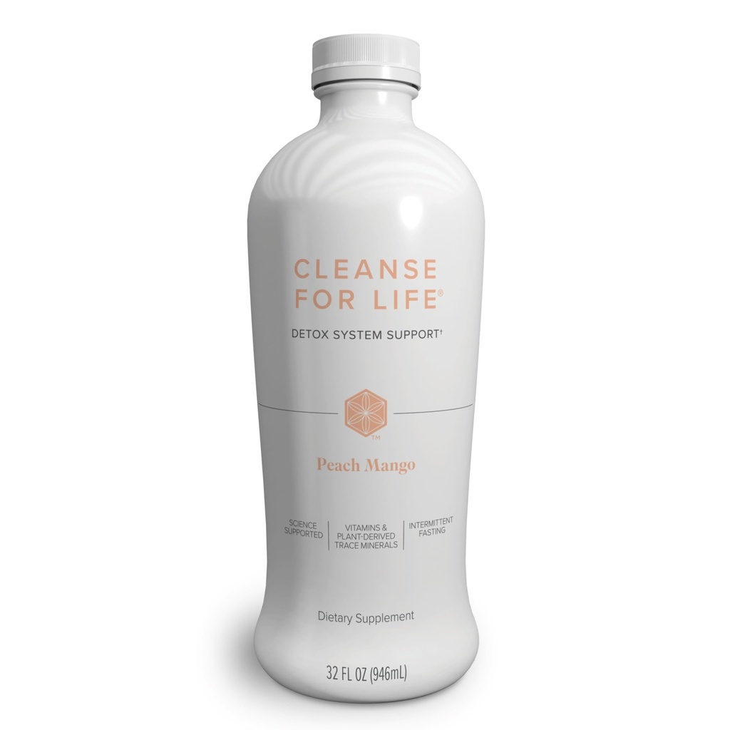 Isagenix Cleanse pour la vie - Soutien du système de désintoxication avec les vitamines et les minéraux - Soutenir le métabolisme sain avec supplément antioxydant - Gluten et sans soya - Peach Mango, 32 Oz