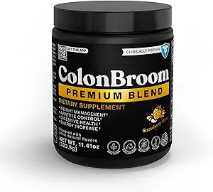 ColonBroom Premium Weight Management Supplement (Strawberry) - Colon Broom Psyllium Husk Fiber Powder Drink - Glutenvrij, Non-GMO Colon Reiniging voor opgeblazen verlichting & Gut Health, 100 porties