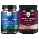 Bundel van gereduceerd Glutathion Supplement met melkdistel - 500 mg per portie Pure L Glutathion en Multi Collageen Proteïne Poeder - Keto Gehydrolyseerde Collageen Peptiden Haarhuid & Nagels Vitamis