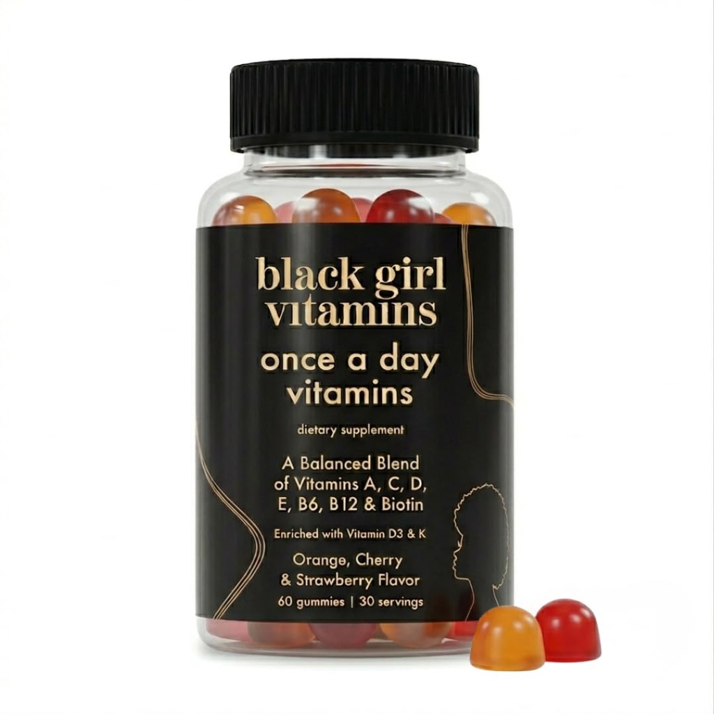 Black Girl Vitaminen Een keer per dag - Vrouwen Multivitamine Gummy - Vitamine A, B, C, E en Zink. Multivitamine voor vrouwen, Immune Ondersteuning. Veganistisch, Glutenvrij. Made in The USA (30 Day Supply, Aardbei)