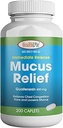 HealthLife® Mucus Relief Guaifenesin Caplets 400 mg, Immediate Release (300 Count) Fast Acting Expectorant, Thin and Loosens Mucus, Relieves Chest Congestion, Cough, Cold and Flu