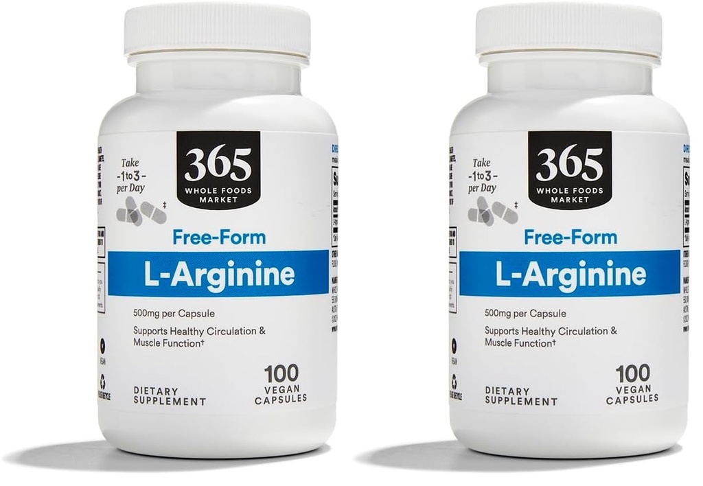 Whole Foods Market, L Arginine 500Mg 100 Veggie Caps (verpakking van 2)