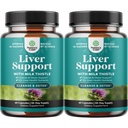 Natures Craft Liver Cleanse Detox & Repair 2 Pack Bundle - supplément de chardon de soutien de foie à base de plantes - supplément de chardon de lait silymarin avec racine de dandelion, Choline, betterave et extrait d'artichaut
