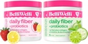 Belli Welli Daily Fiber Supplement Duo - Strawberry Lemonade & Cucumber Lime Mint - met Collageen, Probiotica & Elektrolyten - Verfrissende smaken voor Balanced Wellness - 32 Totaal porties