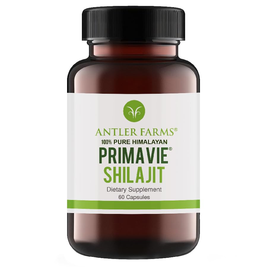 Antler Farms - 100% Pure PrimaVie Shilajit voor mannen Extract, 60 Capsules, 250mg 