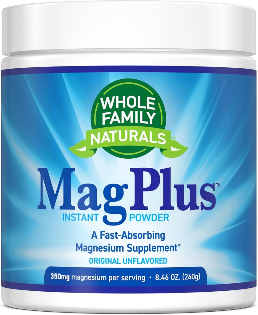 Magnesium Powder Supplement - MagPlus - Natural Calm Magnesium Drink - Magnesium Supplement voor spieren, slaap en constipatie Verlichting (Unflavored)